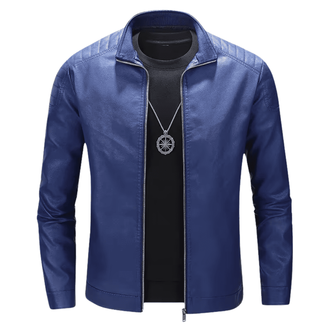Jaqueta Masculina de Couro Estilo Motoqueiro