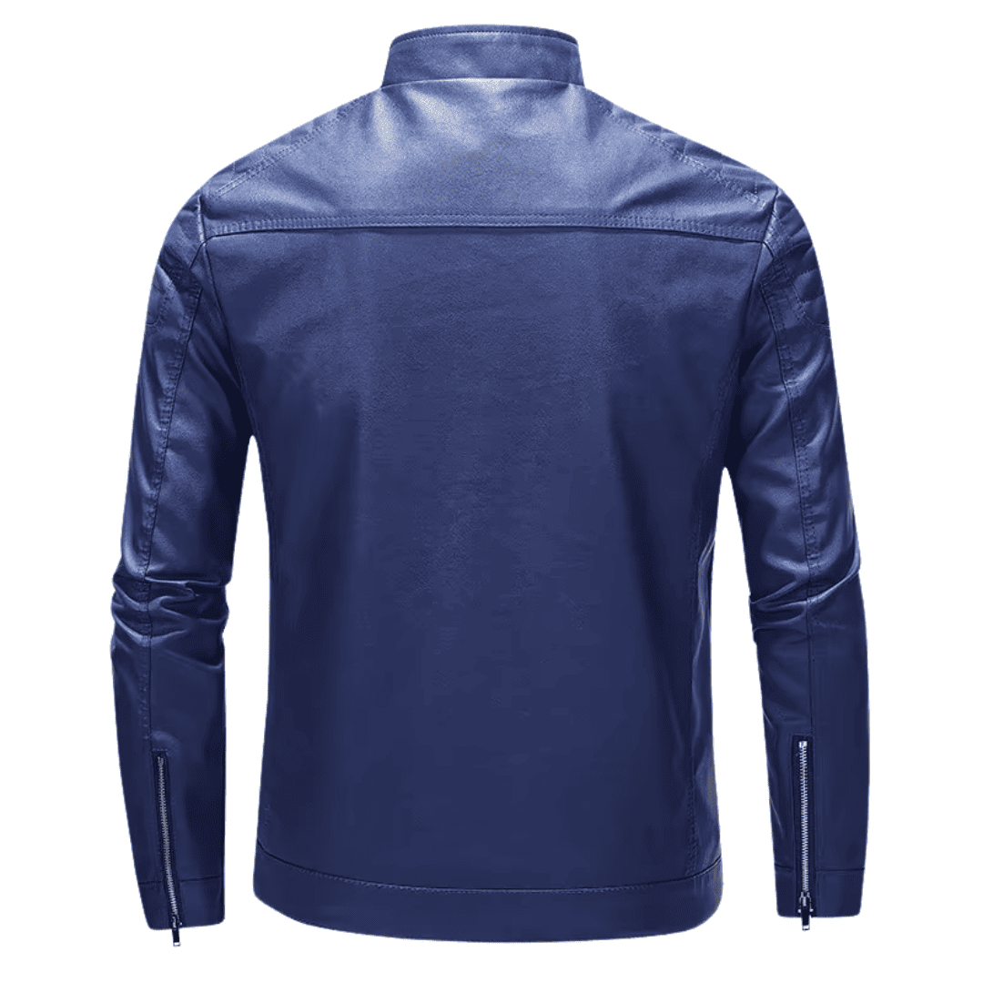 Jaqueta Masculina de Couro Estilo Motoqueiro