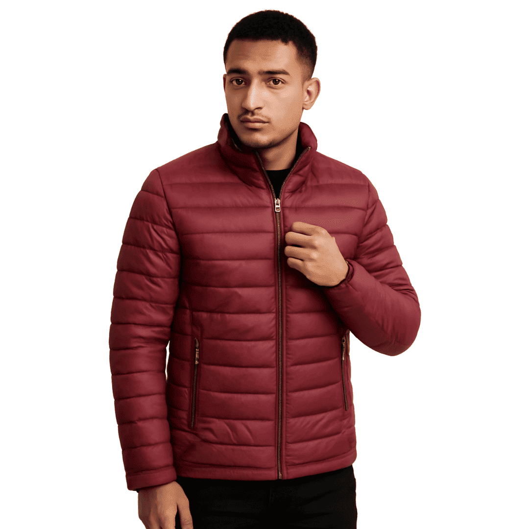 Jaqueta Masculina Puffer Inverno Forrada Matelassê com Zíper