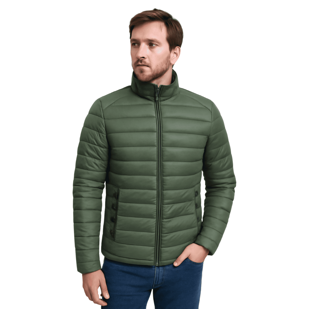 Jaqueta Masculina Puffer Inverno Forrada Matelassê com Zíper