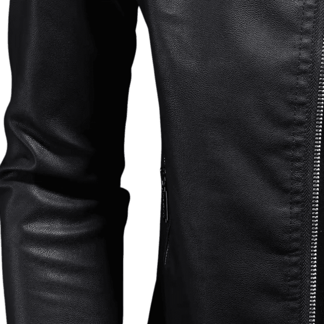 Jaqueta Masculina de Couro Estilo Motoqueiro