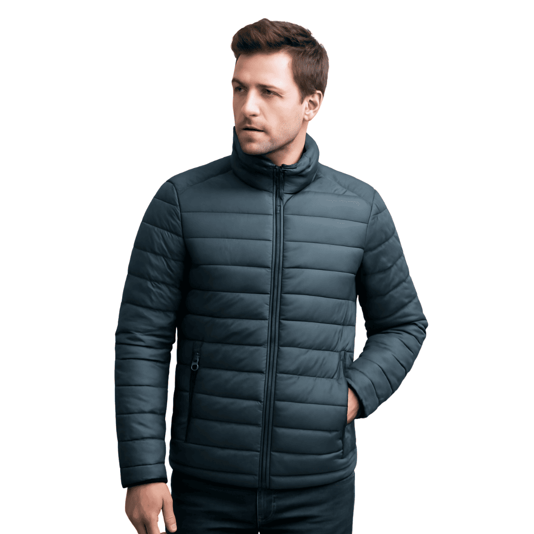 Jaqueta Masculina Puffer Inverno Forrada Matelassê com Zíper