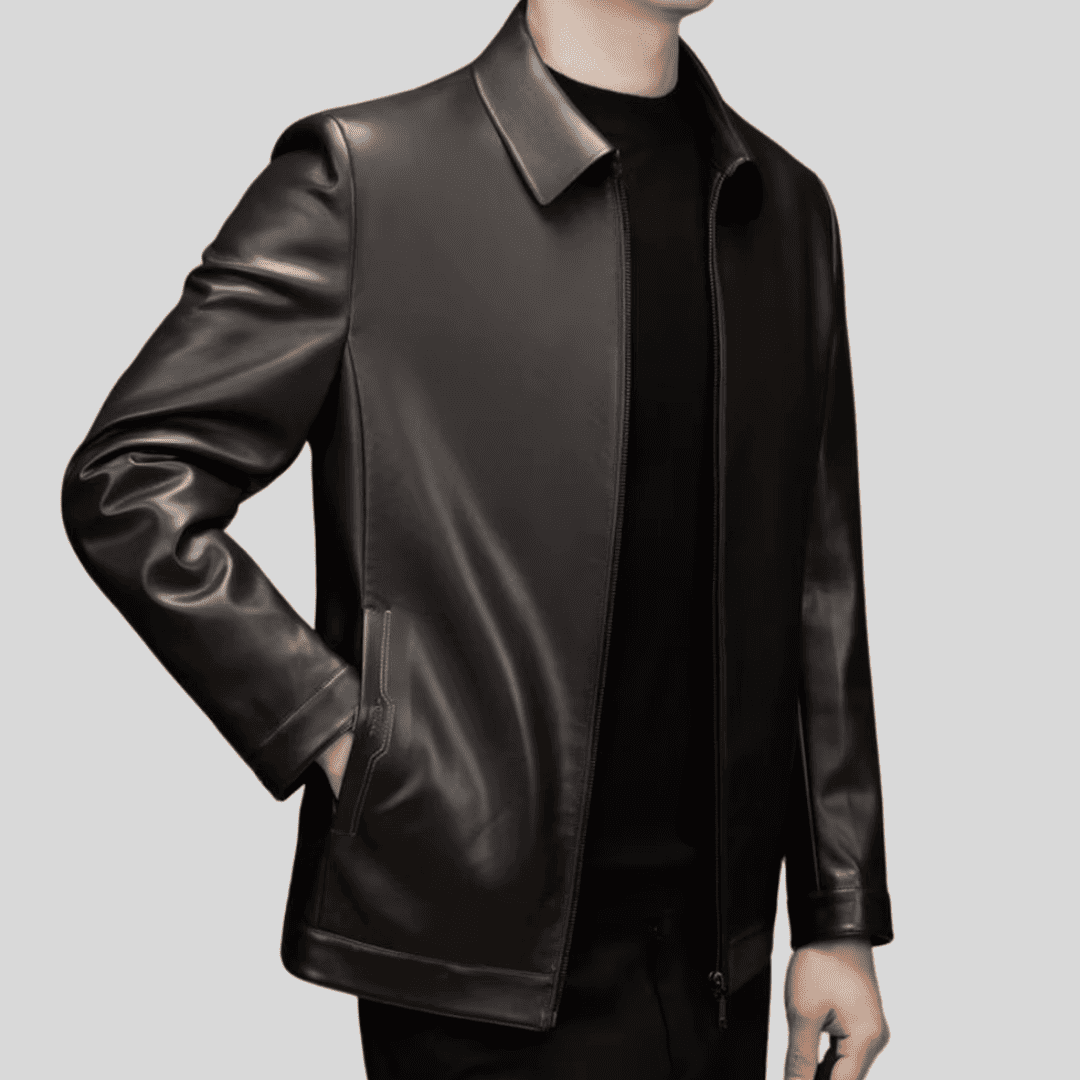 Jaqueta de Couro Masculina Executive
