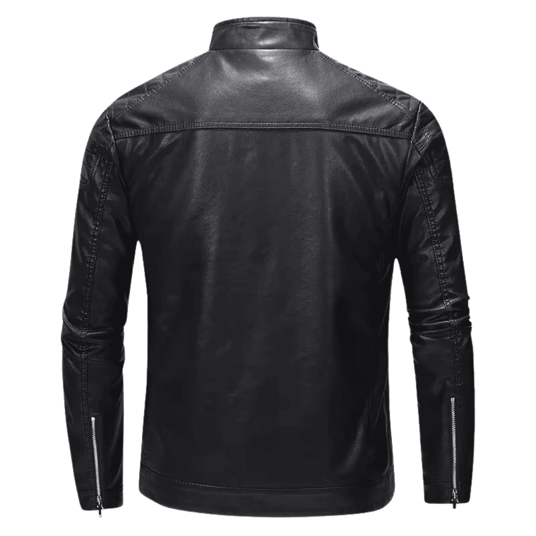 Jaqueta Masculina de Couro Estilo Motoqueiro