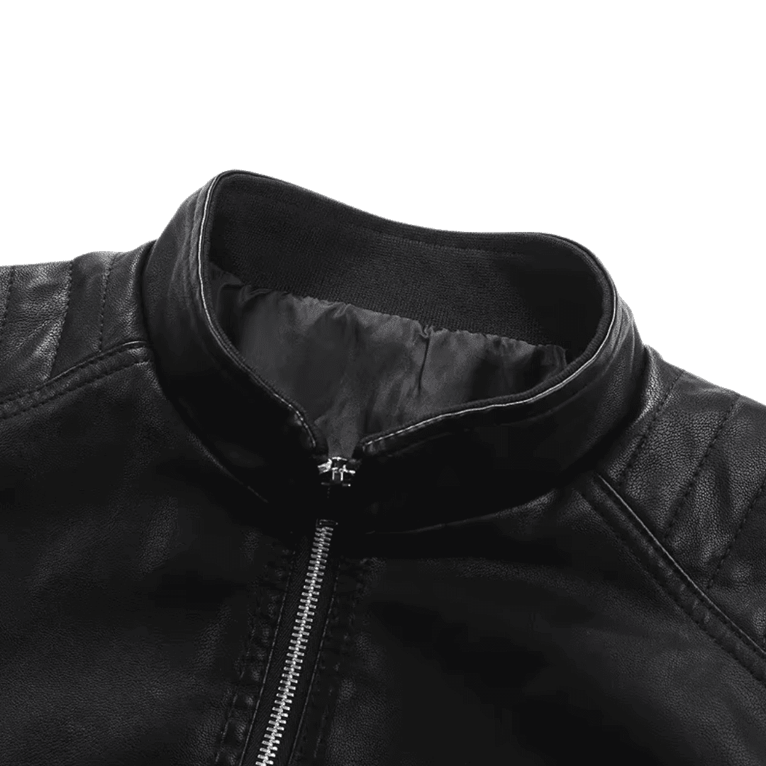 Jaqueta Masculina de Couro Estilo Motoqueiro