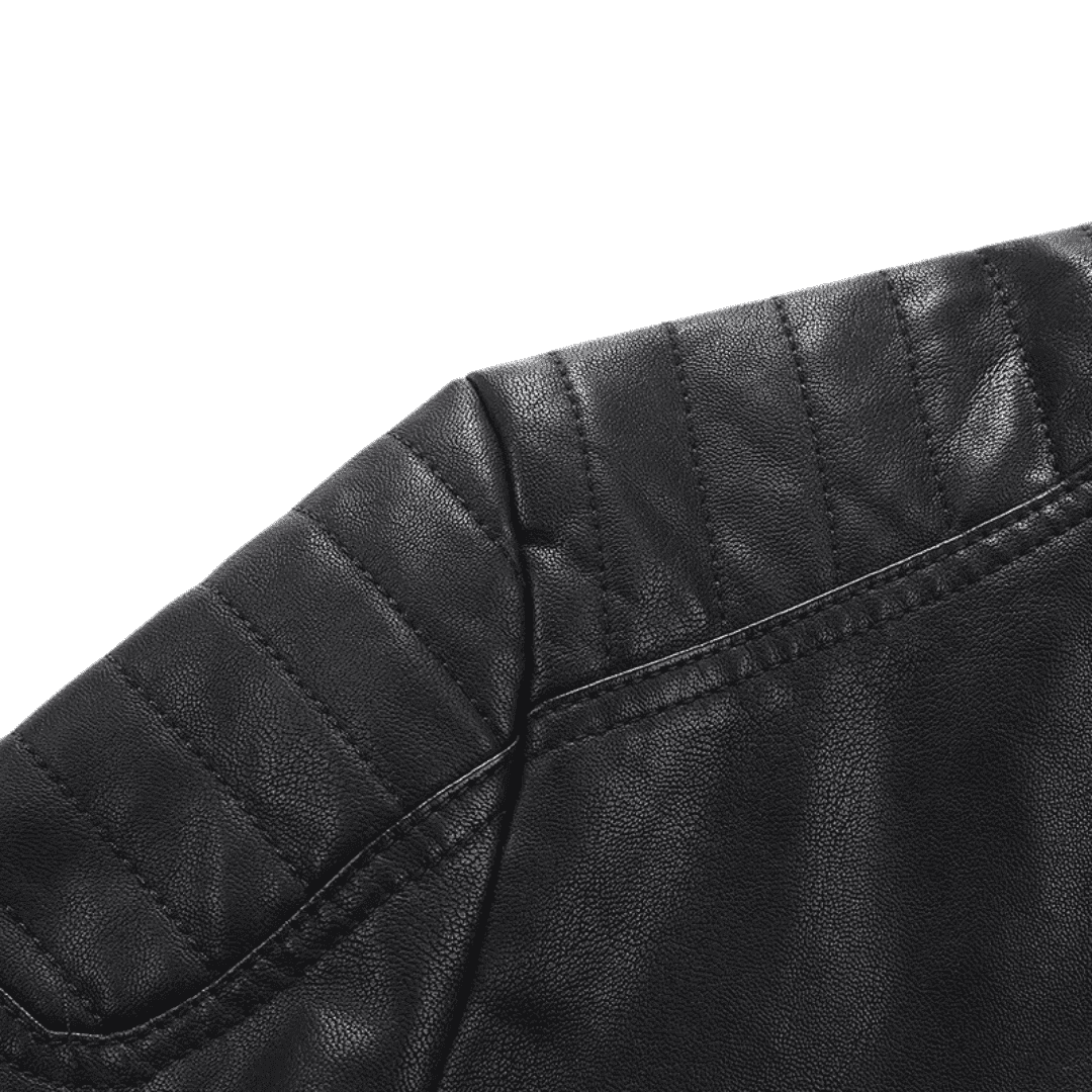 Jaqueta Masculina de Couro Estilo Motoqueiro