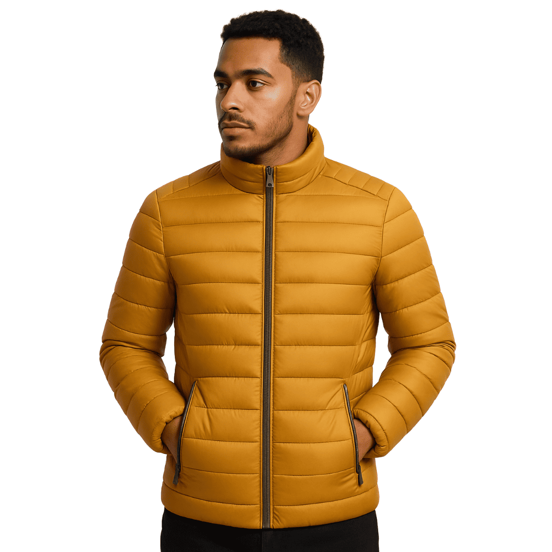 Jaqueta Masculina Puffer Inverno Forrada Matelassê com Zíper