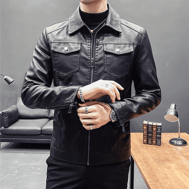 Jaqueta de Couro Masculina Elegante e Atemporal