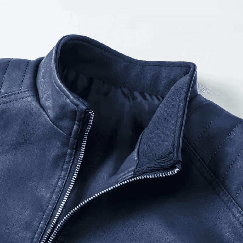 Jaqueta Masculina de Couro Estilo Motoqueiro