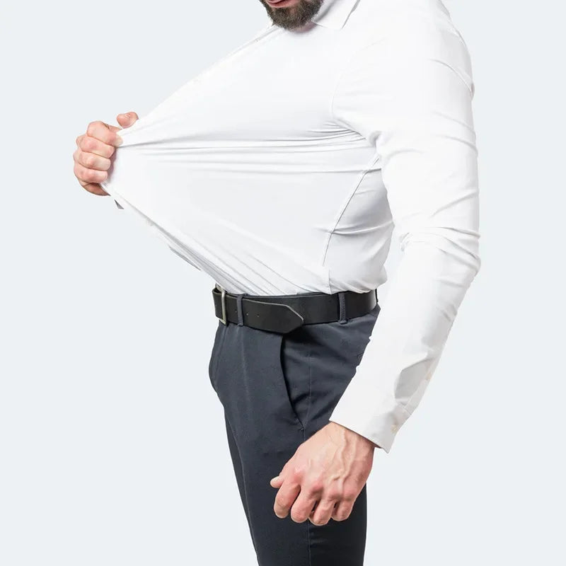 Kit 02 Camisa Social Masculina Lisa Anti-Amassado