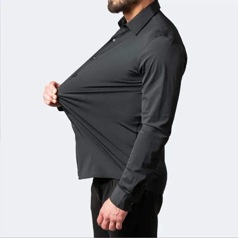 Kit 02 Camisa Social Masculina Lisa Anti-Amassado