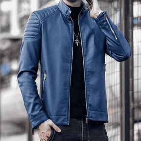 Jaqueta Masculina de Couro Estilo Motoqueiro