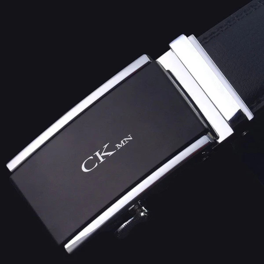 Cinto de Couro Luxo Masculino de Fivela Automática
