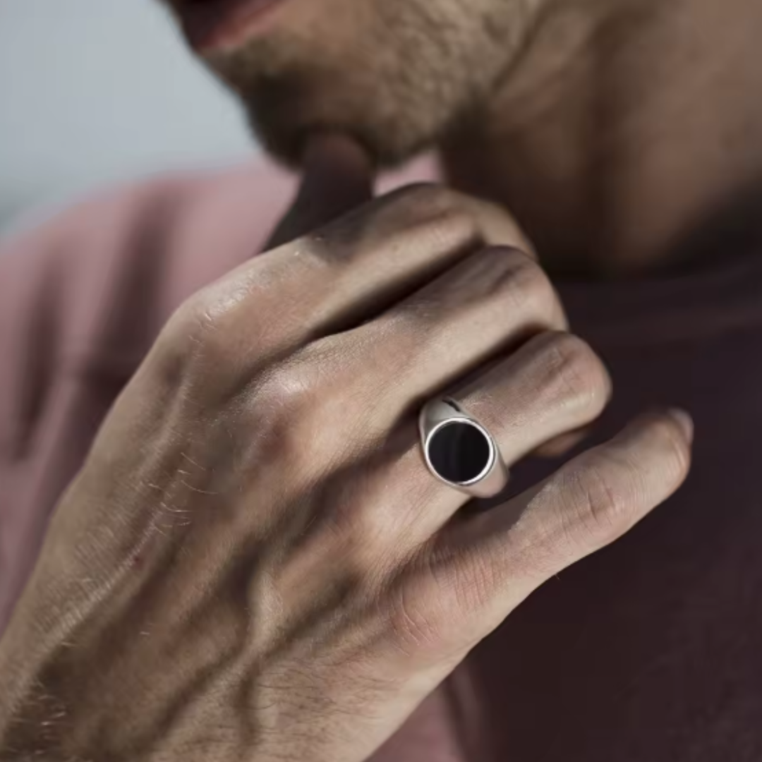 Anel Masculino Ônix