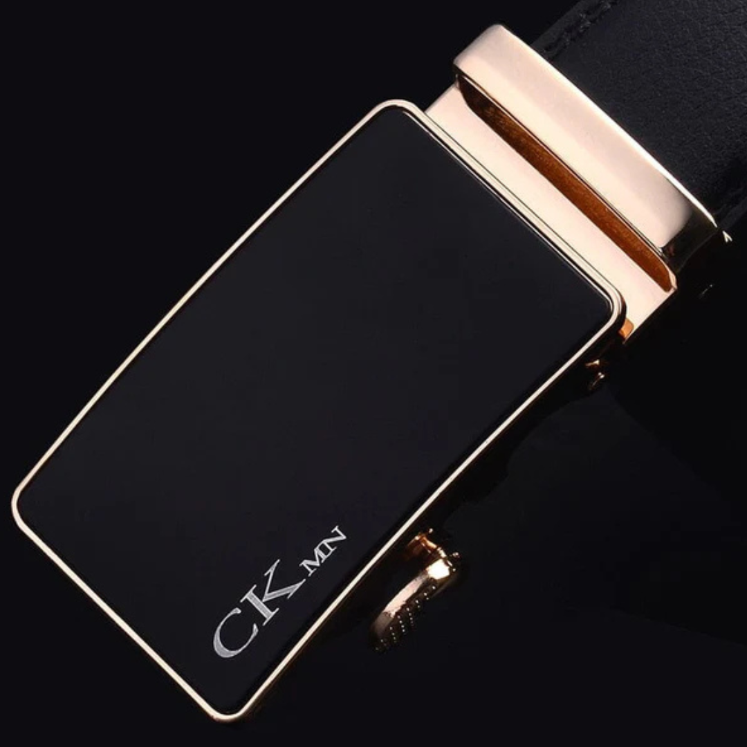 Cinto de Couro Luxo Masculino de Fivela Automática