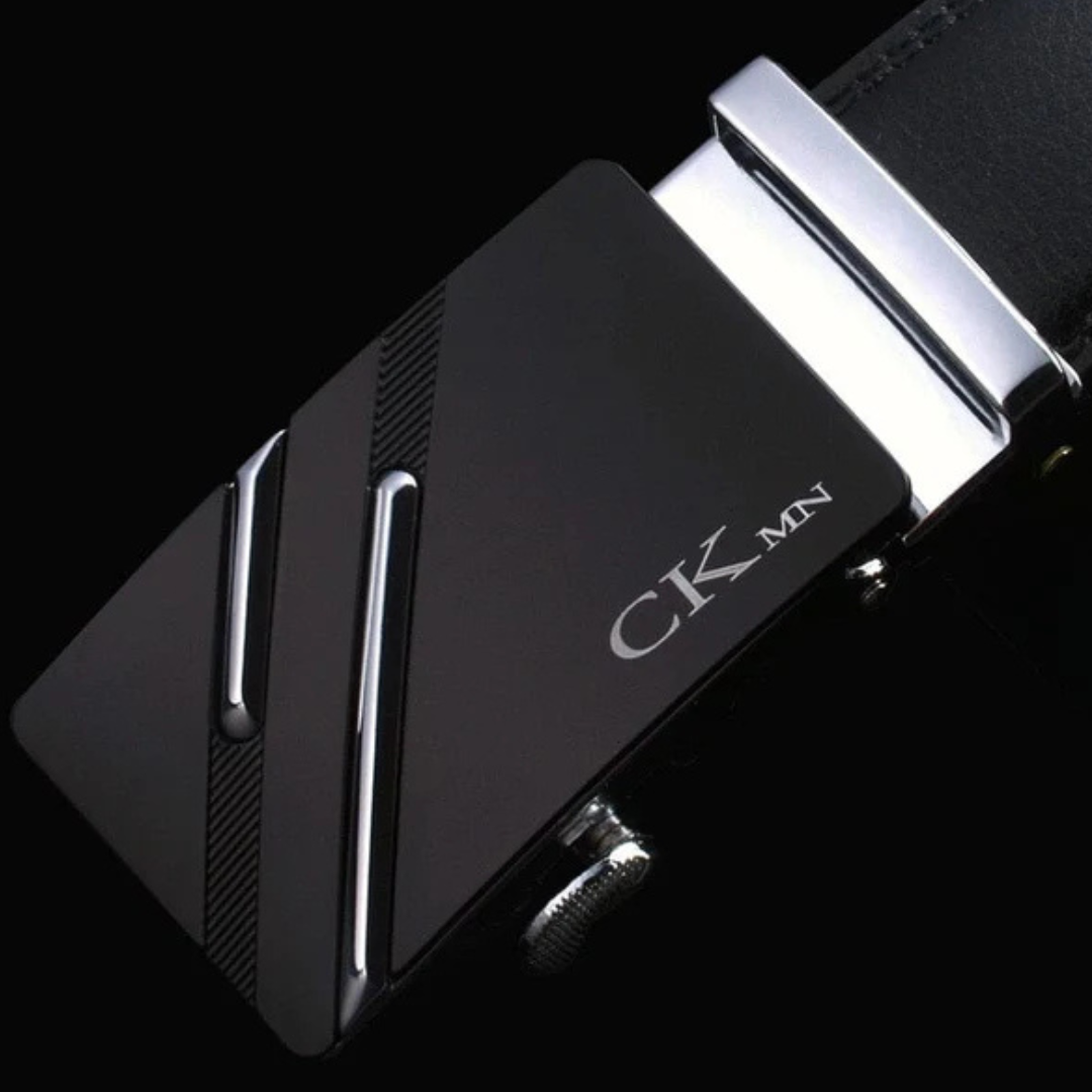 Cinto de Couro Luxo Masculino de Fivela Automática