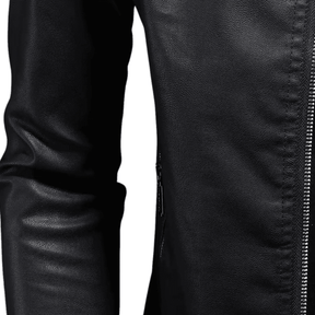 Jaqueta Masculina de Couro Estilo Motoqueiro