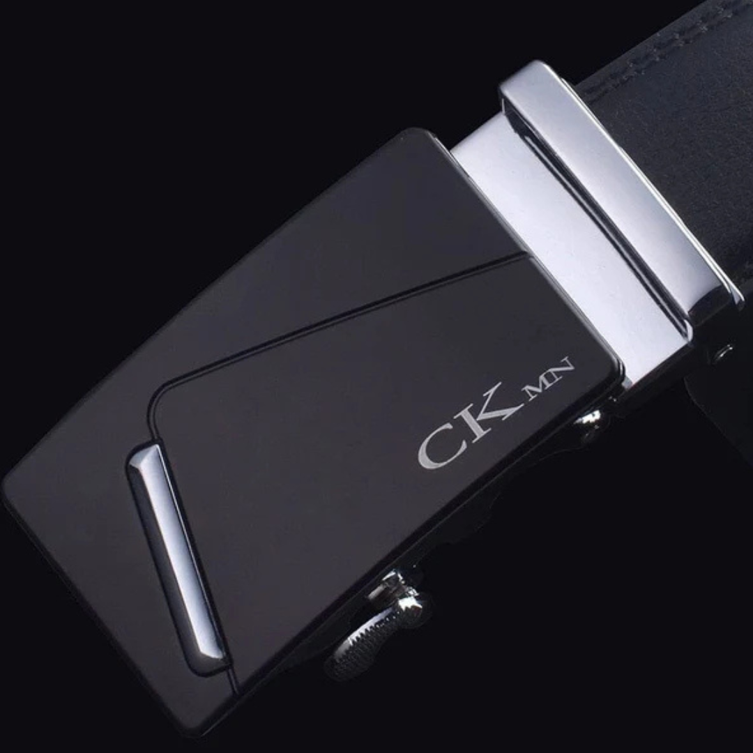 Cinto de Couro Luxo Masculino de Fivela Automática