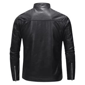 Jaqueta Masculina de Couro Estilo Motoqueiro
