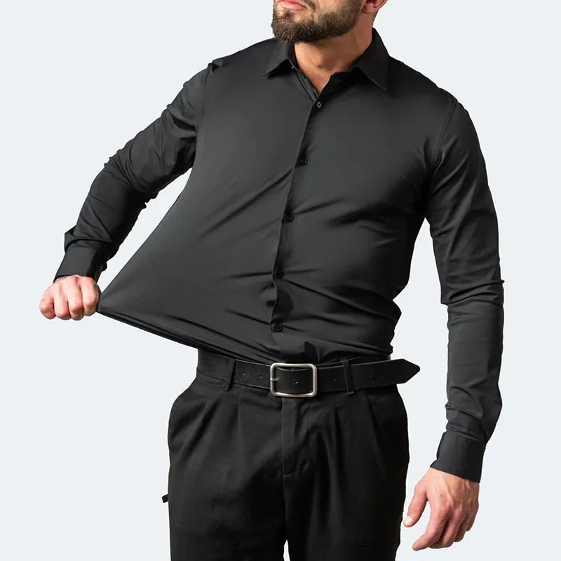 Kit 02 Camisa Social Masculina Lisa Anti-Amassado