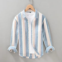 Camisa de Linho Masculina Listrada