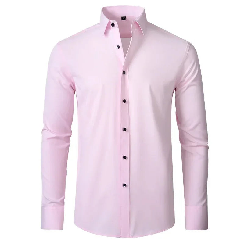 Camisa Social Masculina Lisa Anti-Amassado
