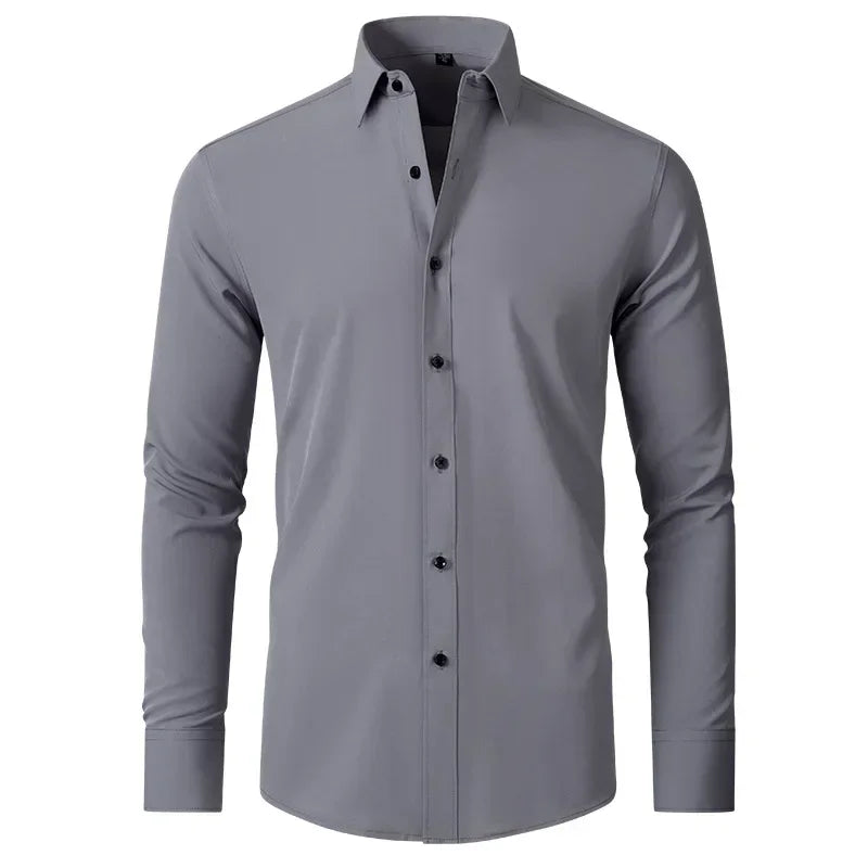 Camisa Social Masculina Lisa Anti-Amassado