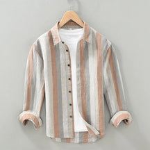 Camisa de Linho Masculina Listrada