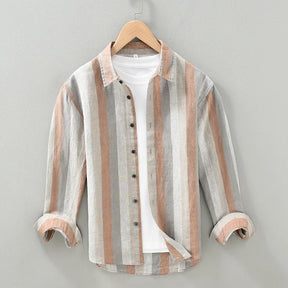 Camisa de Linho Masculina Listrada