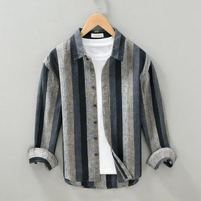 Camisa de Linho Masculina Listrada