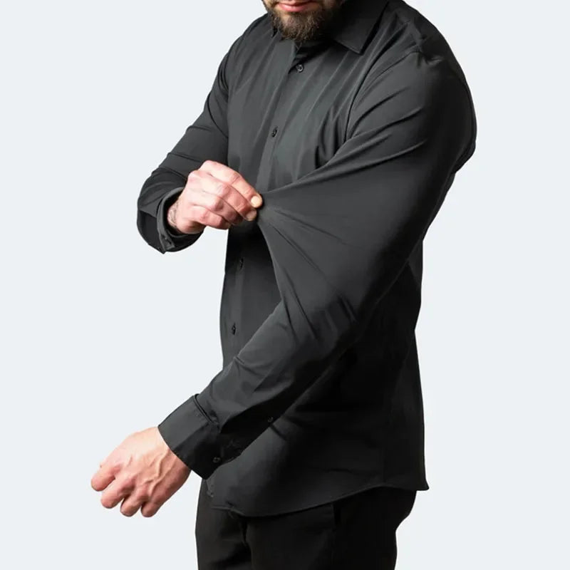 Kit 02 Camisa Social Masculina Lisa Anti-Amassado