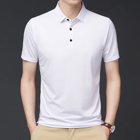 Camisa Polo Premium em Seda Gelo